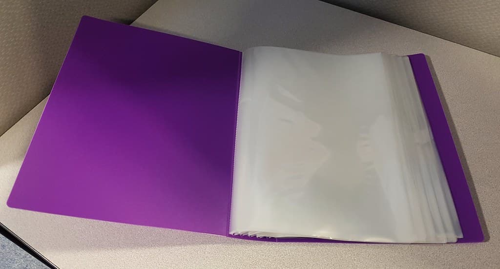Printed presentation folders with inserted sales sheets